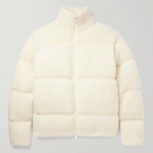 MONCLER Logo-Appliquéd Quilted Knitted Down Jacket Size XL